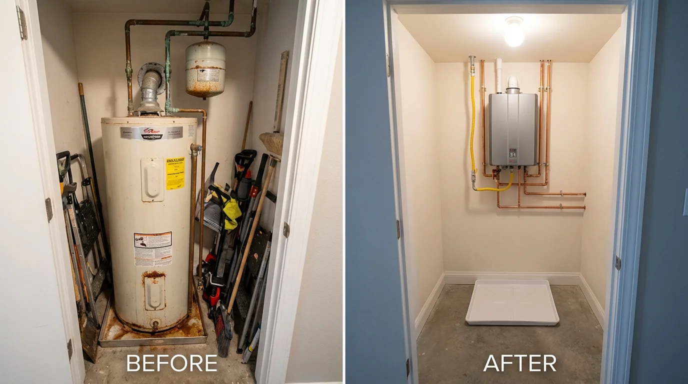 Tank water heater versus wall-mounted tankless unit comparison for Blanding, UT homeowners