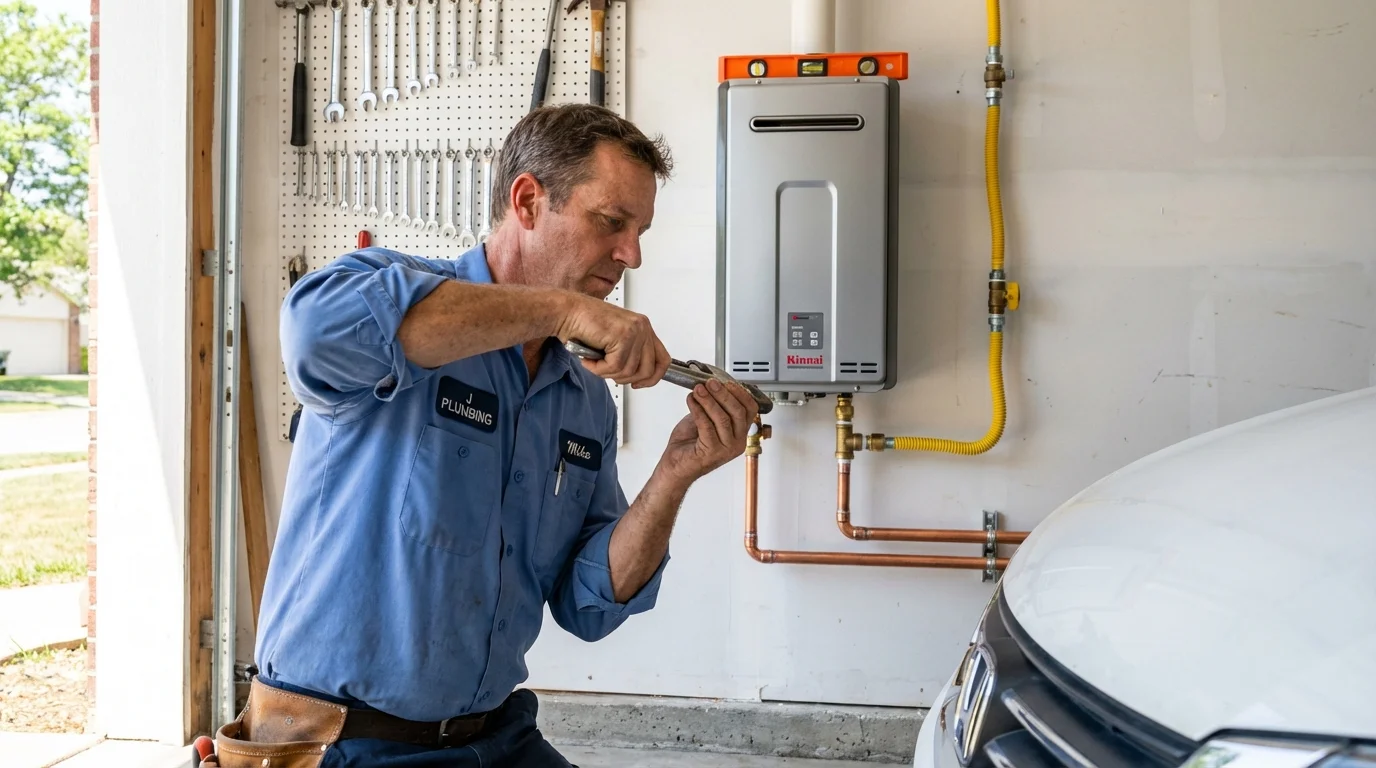 Tankless water heater installation by a Johns Plumbing LLC plumber in Blanding